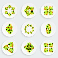 set of abstract color plate pattern for design N2