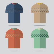 Flat Design T-Shirt Set Vector Illustration