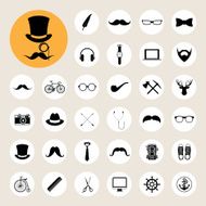 Hipster retro vintage elements icon set