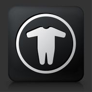 Black Square Button with Baby Cloth Icon