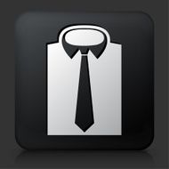 Black Square Button with Shirt &amp; Tie