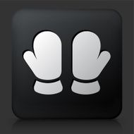 Black Square Button with Baby Mittens
