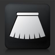 Black Square Button with Skirt