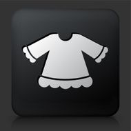 Black Square Button with Girl&#039;s Shirt