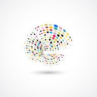 abstract colorful wave dots pattern with gray background