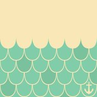 Sea theme vector card template with anchor