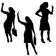 Vector silhouettes of businesswoman