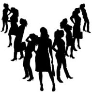 Vector silhouettes of businesswoman N3