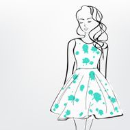 Sketch of a fashionable girl