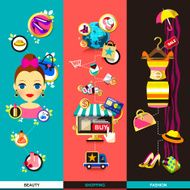 flat design concept icons for beauty and shopping