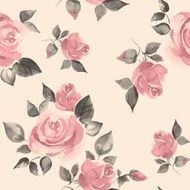Background with beautiful roses Seamless pattern hand-drawn flowers 6
