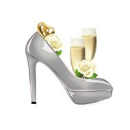 fashion background illustration - raster wedding shoes with bands