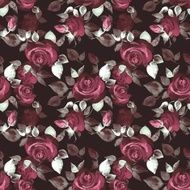 Background with beautiful roses Seamless pattern hand-drawn flowers 12