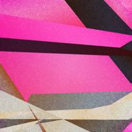 Retro geometric background with colorful triangles on textured paper