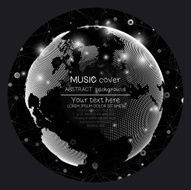 Music album cover templates World globe global network Molecule structure N2