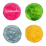 Set of multicolor watercolor hand drawn circles background