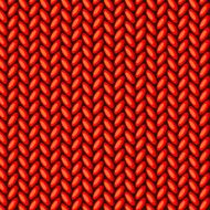 Vector knitted seamless pattern design Winter sweater texture in red