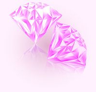 Pink diamond Emerald diamond isolated