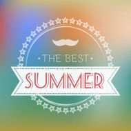 Best Summer Text Card Vector Illustration