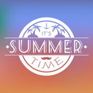 Summer Time Text Card Vector Illustration