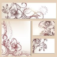 Floral templates or invitation with lily flowers