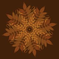 Autumn leaves vintage ornament greeting card