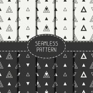 Set of line hipster seamless pattern with triangle Wrapping paper N2