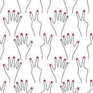 Seamless hand pattern on white background