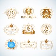 Boutique Luxury Vintage Crests logo templates set