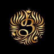 B letter monogram in golden color Boutique Luxury Vintage logo