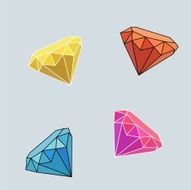 Diamond Icon set vector