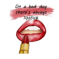 hand drawn watercolor illustration - make up lipstick woman lips
