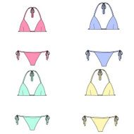 Fashion Illustration - different type of triangle bikinis