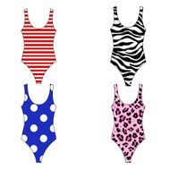 Fashion Illustration - different type of one piece swim suit