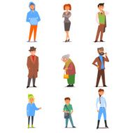 People of Different Lifestyle Age and Profession Vector Flat Illustration