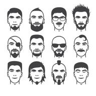 man faces set