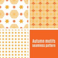 Set orange abstract seamless pattern