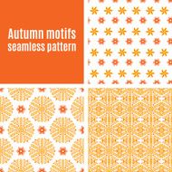 Set orange abstract seamless pattern N2