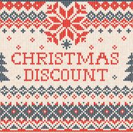 Christmas discount Scandinavian style knitted embroidery