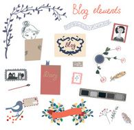 Blog elements set for the retro design