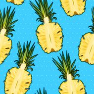 Seamless pineapple and polka dot