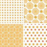 Set orange abstract seamless pattern N3