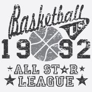 Basketball all star league artwork typography poster t-shirt design vector