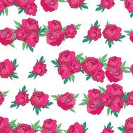 Seamless pattern with pink peonies