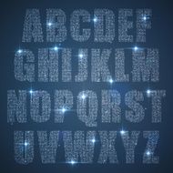 Alphabet set of glittering sequins uppercase