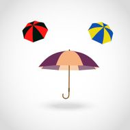 Opened umbrella isolated on white background Vector illustration