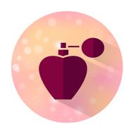 Flat style Perfume bottle icon on blurred background