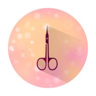 Flat style Nail Scissors icon on blurred background