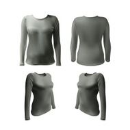 black T-shirt with long sleeves women vector