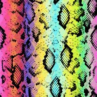 Snake skin texture Geometric background Seamless pattern black rainbow blue